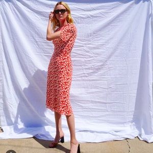 REFORMATION - Andre Midi Red Floral Dress (8)
